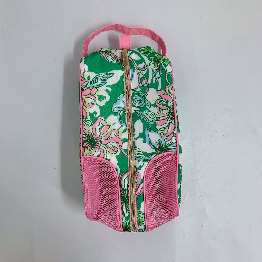 Lilly‎ Pulitzer Spearmint Blossom Pink Green Shoe Bag NWOT